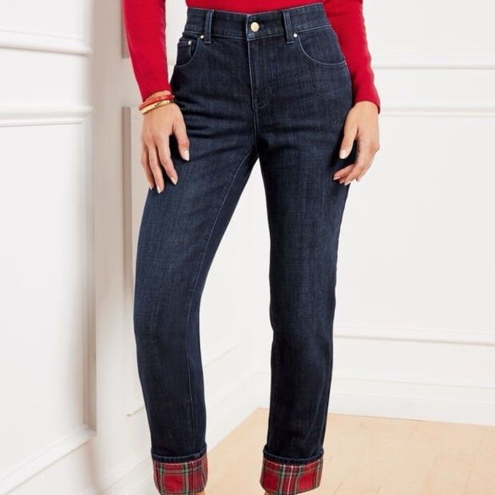 Talbots Tartan Cuff Everyday Relaxed Jeans